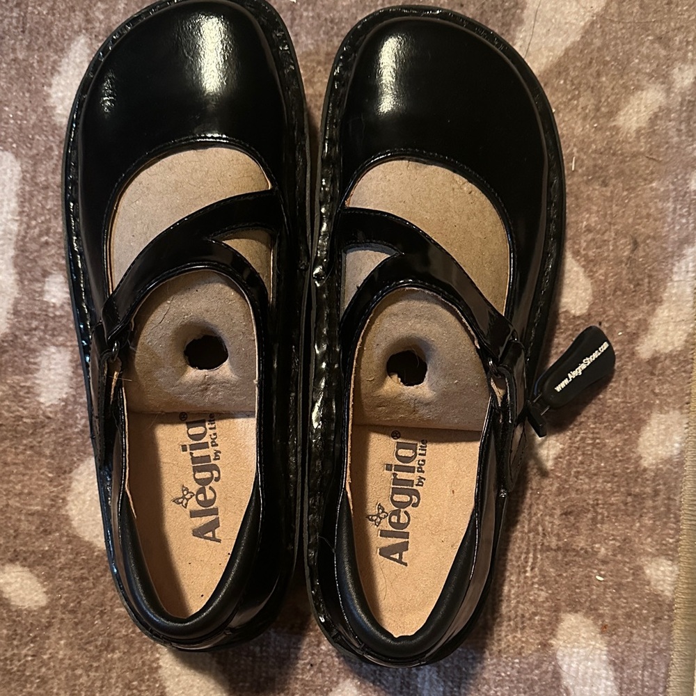 Alegria Black Patent Leather Mary Jane Shoes
